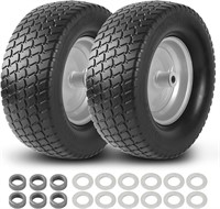 (2-Pack) 16x6.50-8 Tire and Wheel Flat Free - Soli