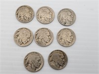 Buffalo Nickels (unreadable date) lot of 8