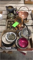 Brass,copper,silver plate items
