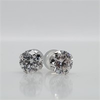 $1110 10K  White Moissianite(1.52ct) Earrings