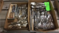 2 boxes old silverware