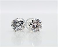 $1110 10K  White Moissianite(1.52ct) Earrings