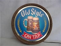 Vintage Old Style Lighted 1/2 Barrel Sign