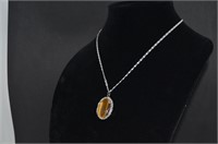 Germany Tigers Eye Silver Necklace