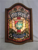 Vintage Old Style "Stain Glass" Lighted Sign