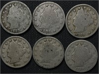 (6) Liberty Nickels