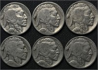 (6) Buffalo Nickels