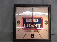 Vintage Bud Light Label Lighted Clock