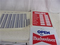 NOS Budweiser Open/Closed/Hours Sign
