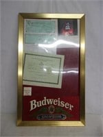 Budweiser License Holder Display Sign
