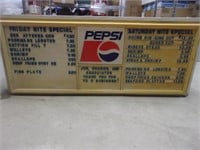 Large Vintage Pepsi Menu Board