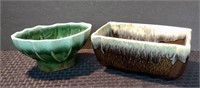 Vtg Pottery Planters Made in U.S.A. - 2-pc Lot