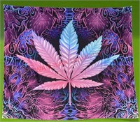 59x51 inches pink blue and purple weed leaf