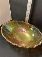 Oval footed carnival large fruit bowl