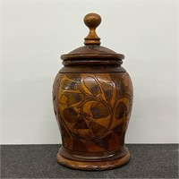 VTG Hand Carved Wooden Pot