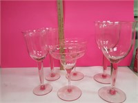 Pink stemware thin glass