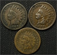 1886, 1888, 1897 Indian Head Cents