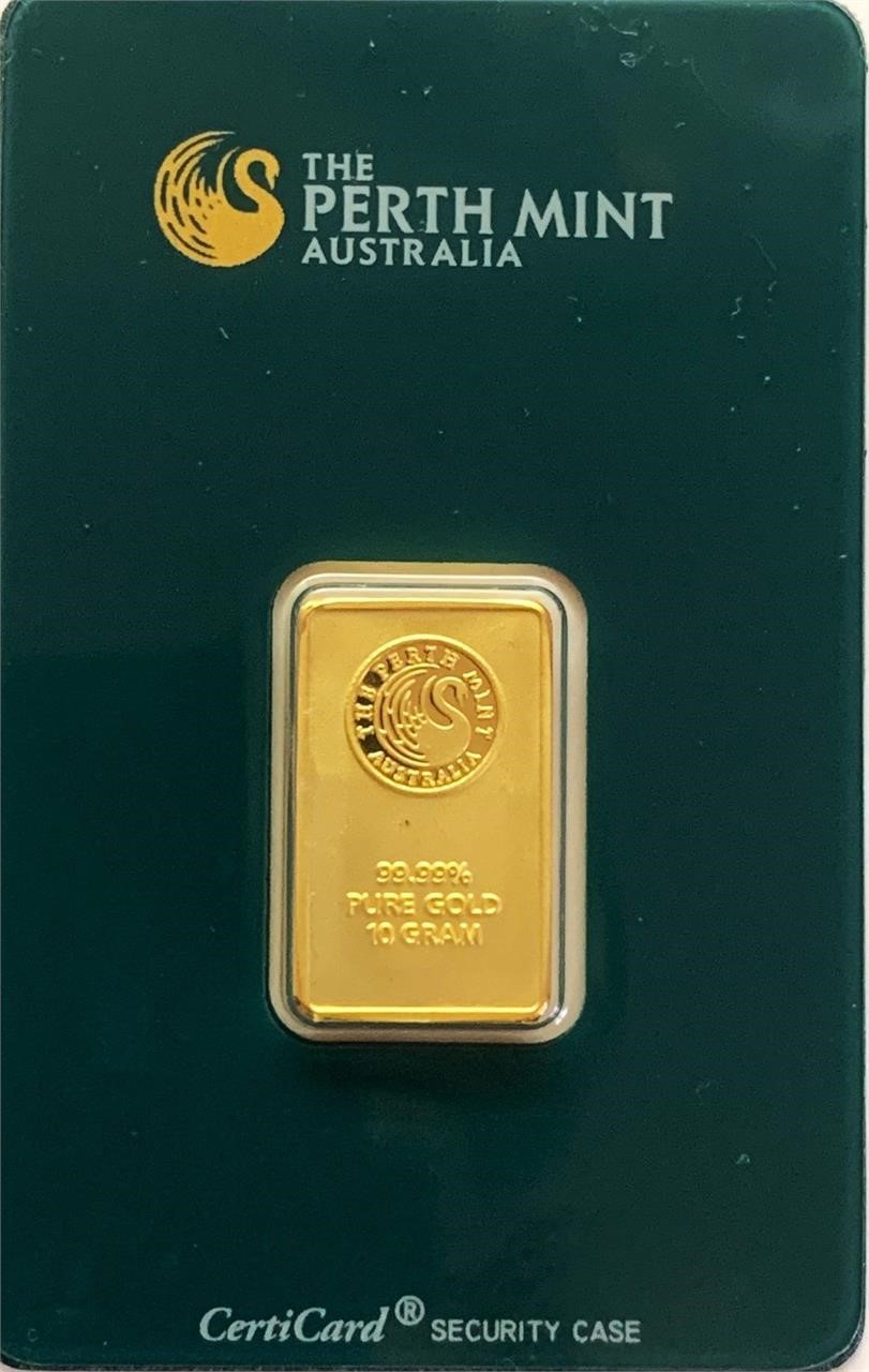 10g. Perth Mint .9999 Gold Bullion Bar