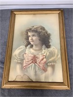 Vintage Print of Little Girl   NOT SHIPPABLE