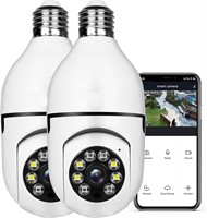 Light Bulb 1080P Security Wireless Camera 2PK