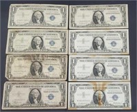 (8) $1 Silver Certificate Dollars
