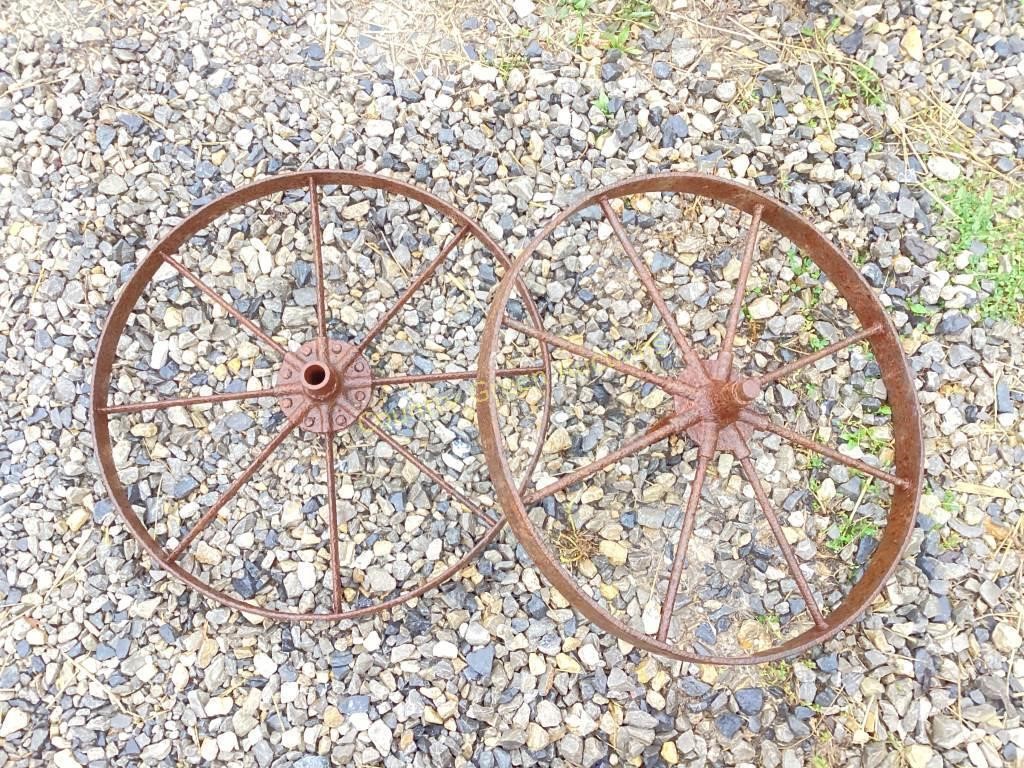 Old wagon wheels