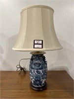 Blue and white oriental lamp
