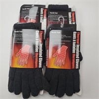 Men's Thermal Insulated Gloves, Grey, Size: M/L x4