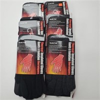Men's Thermal Insulated Gloves, Blk x3 & Grey x 3
