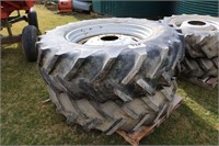 PAIR OF GOODYEAR 18.4R38 TIRES & RIMS