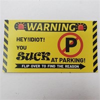 Warning Parking Sucks Cards, Approx. 200 cards