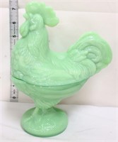 Jadeite rooster candy dish