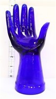 Cobalt glass jewelry hand