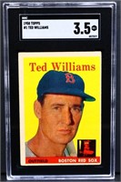 Graded Topps 1958 Ted Williams card