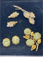 Vintage earrings and brooch sets