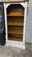 White Carved Open Front Bookcase
