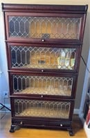 Antique Leaded Glass Barrister Bookcase w/ Claw