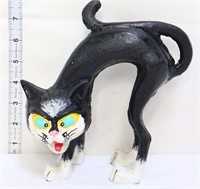 Cast iron black cat w/ arched back