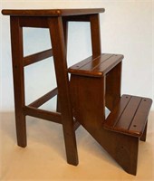 Solid Wood 3-Tier Folding Step Stool