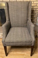 Upholstered Wing Back Arm/Accent Chair, Black &