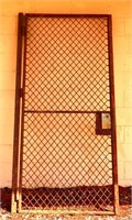 Vintage iron 39x80.5 prison door in frame