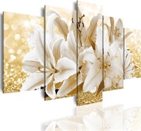 MODERN OVERSIZED 5-PIECE CANVAS FLOWER ART