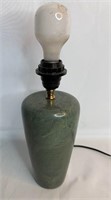 Mid-Century Green Polished Stone Heavy Table Lamp