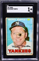 Graded Topps 1967 Mickey Mantle card