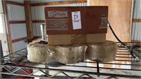 Three rolls of clear tape and miscellaneous box