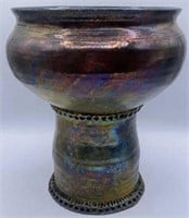 Glazed Pedestal Pottery Planter