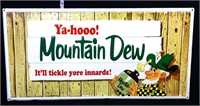 Metal 31x15.5 made in USA Mountain Dew sign