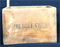 Vintage wood dovetail The Bible Story adv box