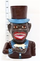 Cast iron mechanical Jolly Boy bank in tophat