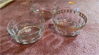 Three glass bowls lot